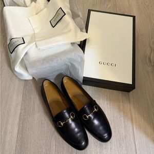 Gucci Jordaan Horsebit Loafers (Black 36) Like New